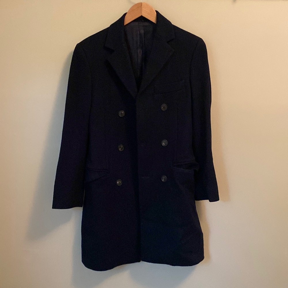 Vintage Double Breasted Navy Top Coat